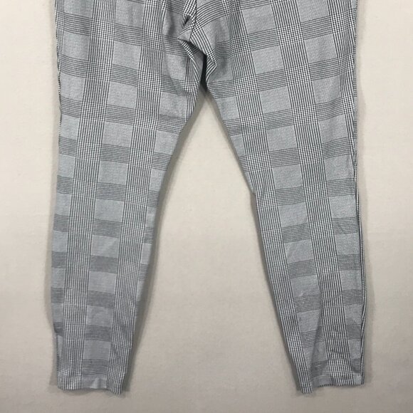 Old Navy Stevie Pull On Pants Women Medium Black White Houndstooth Plaid Stretch - Picture 5 of 12